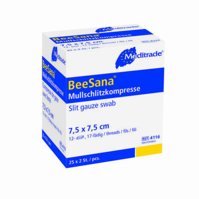 Meditrade BeeSana  Mullschlitzkompressen 10x10cm Y-Schnitt Verbandmull 100x2 St.