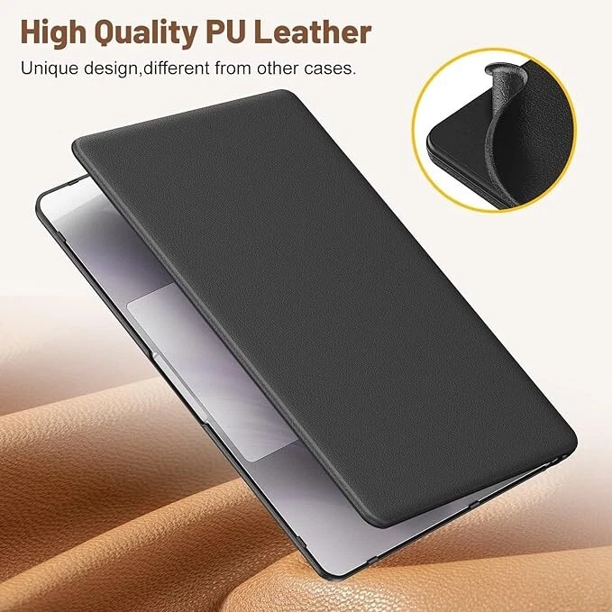 Funda de cuero PU MacBook Air 13,6 pulgadas 2022 2024 con soporte magnético, refrigeración Foto 4 de 4