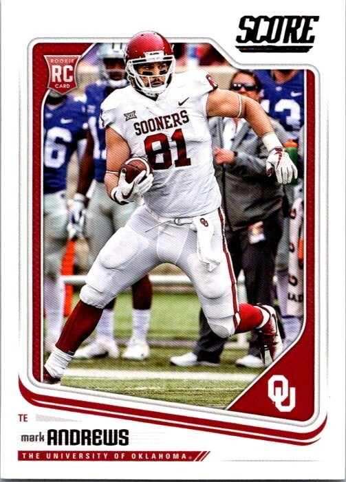 2018 Score RC Rookie Card #378 Mark Andrews Oklahoma Sooners Baltimore Ravens