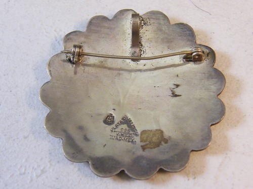 PLATA DE JALISCO V.H.L.C GUAD. MEXICO 925 STERLING FLOWER FLORAL PIN BROOCH - Picture 3 of 4