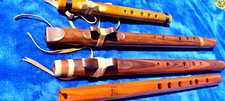5 NATIVE AMERICAN FLUTE STYLE FLUTES BONE CAR...