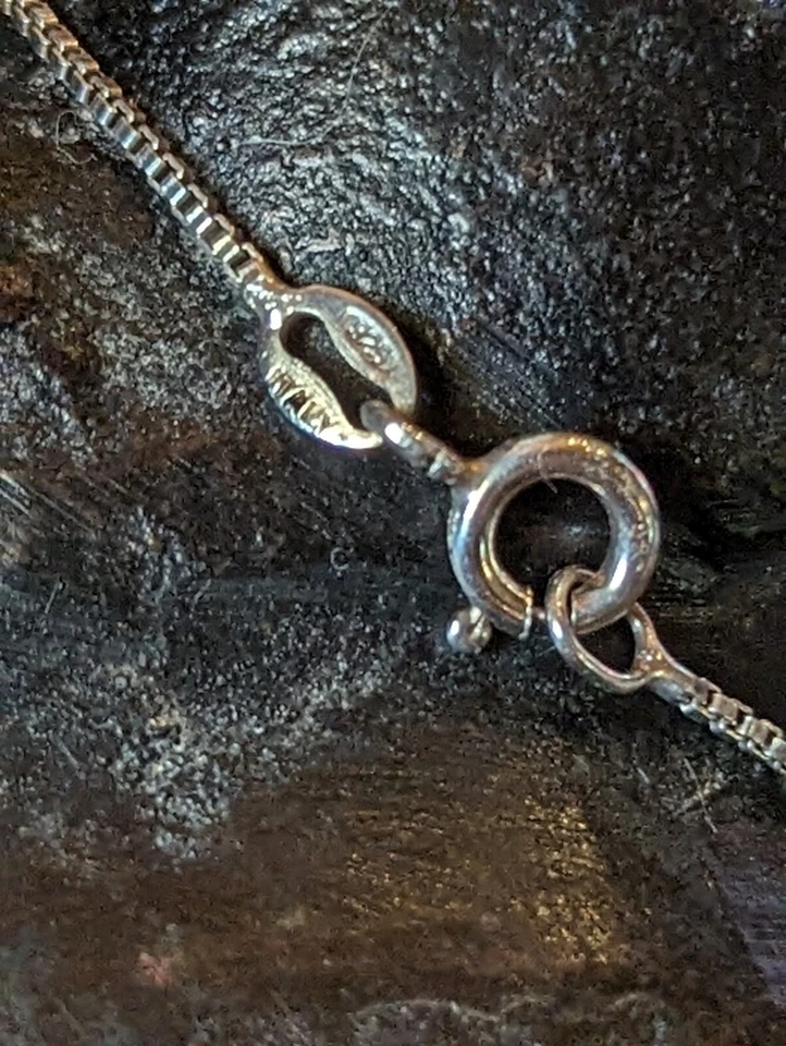 Collar de Plata de Ley Marcasita Hecho en Italia 18" Belleza en Forma de Corazón Foto 4 de 4