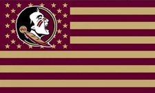 2 Florida State Seminoles Stars&Stripes Flag Design Vinyl STICKERS 5x3 FSU Decal
