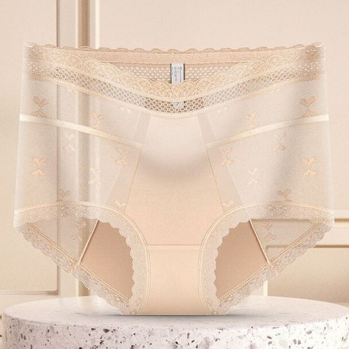 Sexy Damen-Satinhöschen Unterwäsche hochtaillierte Dessous durchsichtige Spitze Boyshorts - Bild 21 von 24