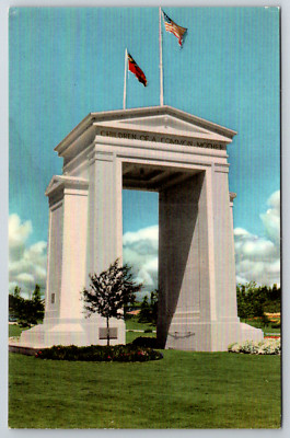 c1960s Peace Arch Blaine Washington International Boundary Postcard