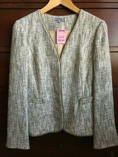 Anne Klein New York  Elegant Woven Blazer  Neutral Colors  Size 8