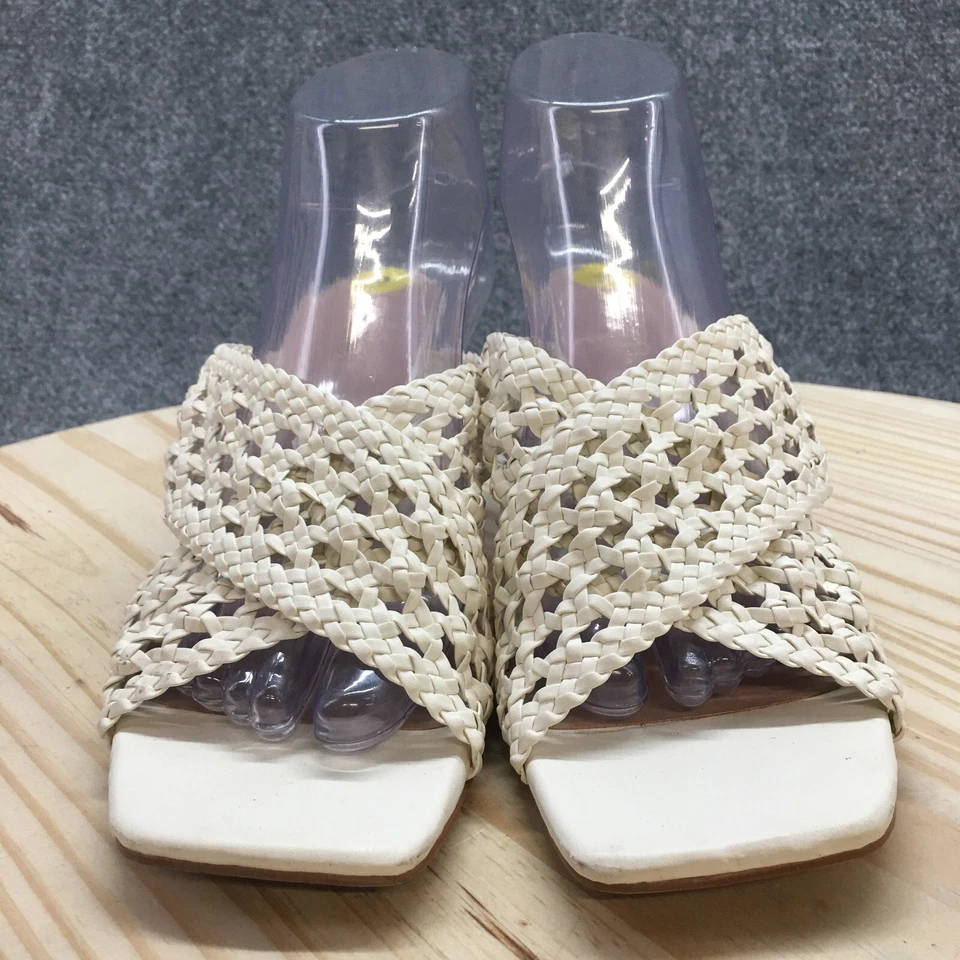 Sandalias Kensie para mujer 9 M Khadija trenzadas informales sin cordones correa cruzada deslizable blancas Foto 4 de 4