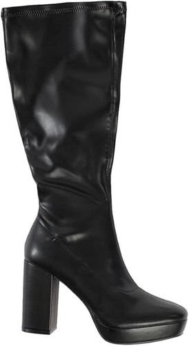Mia Gavi Leather Boots Women's Size 8.5 Block Heel and Platform Black Modern NEW - 第 1/9 張圖片