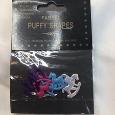2 Packs Of Fabric Puffy Shapes 5/8 Inch  Rocking Horse 2 PacksOf 8 FPS61C