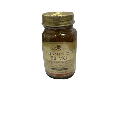 Solgar Vitamin B6 50mg 100 Tablets. Expires 04/2026