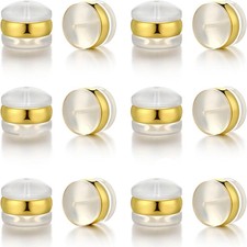 Silicone Earring Backs 18K Gold Plated Secure Locking Heavy Earrings FROM USA
