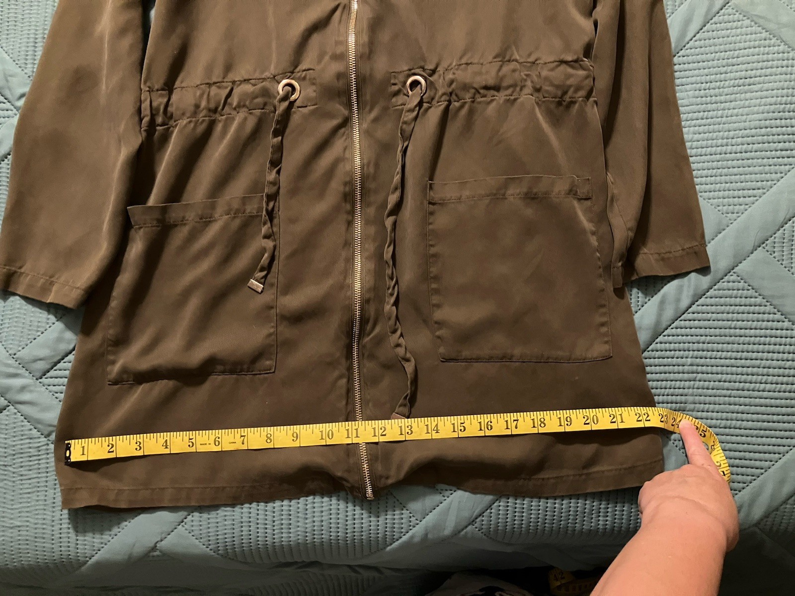 Zara Basic Brown Shirt Jacket Size Medium With Zi… - image 5