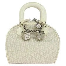 Christian Dior White Gambler Dice Trotter Handbag 09-MA-0074 155498