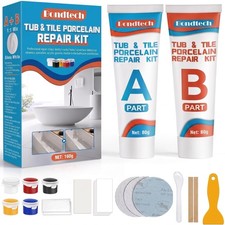 Porcelain Repair Kit, White Bathtub  Tile Repair Kit, for Tub, Enamel, Fiber...