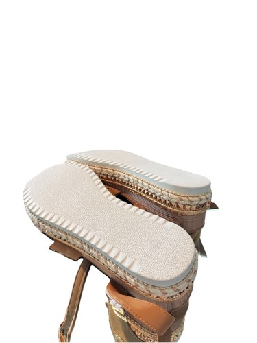 NWOT Women's Low Platform Sandals with Bow Details 8 Copper Gold Bronze Goddess - Picture 9 of 10