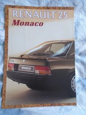 Renault 25 Monaco brochure Jul 1986 UK market 