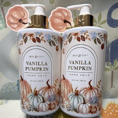 Mia & Co Vanilla Pumpkin Moisturizing Hand Soap 2 Pack 20 oz Pump Bottles New