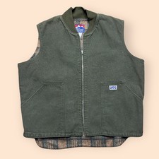 Vintage Big Smith 1970s Vest 2XL Green Blanket Lined 70s Vtg