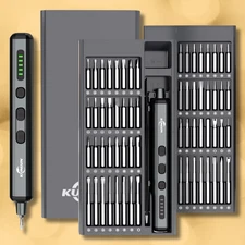 68-in-1 Mini Electric Screwdriver Set – 64 Bits, 5 Torque, LED Light, USB-C