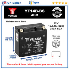 Motorcycle Battery Bike Motorbike YT14B-BS Yuasa