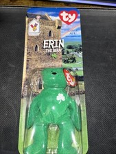 Erin the Irish Green Shamrock Bear Ty Beanie Baby Unopened 
