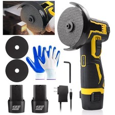 Cordless Mini Angle Grinder Small Polishing Cutter Saw+2 Battery& Charger UK