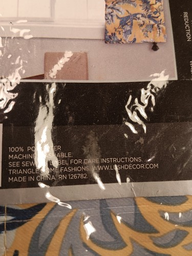 Half Moon Window Valance "Dolores" Pattern IOP single Yellow Blue - Picture 4 of 9