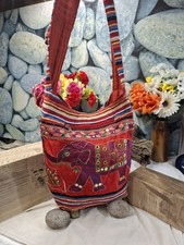 Beautiful Boho Chic Pink Elephant Crossbody Bag.  Great Festival Fun Bag.