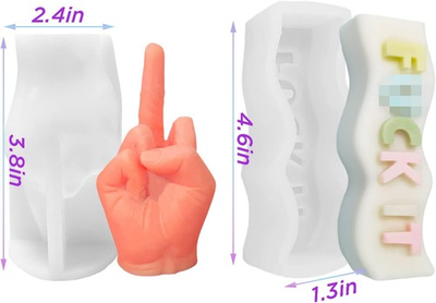 #ad #ad 2 Pack Silicone Candle Molds Wave Alphabet Letter Pillar Mold and Gesture Mo... $25.59