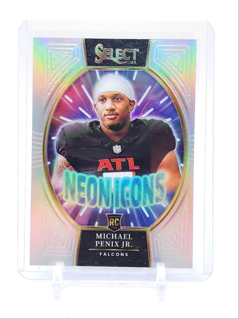 MICHAEL PENIX JR. 2024 SELECT NEON ICONS ROOKIE SILVER PRIZM RC Q0190