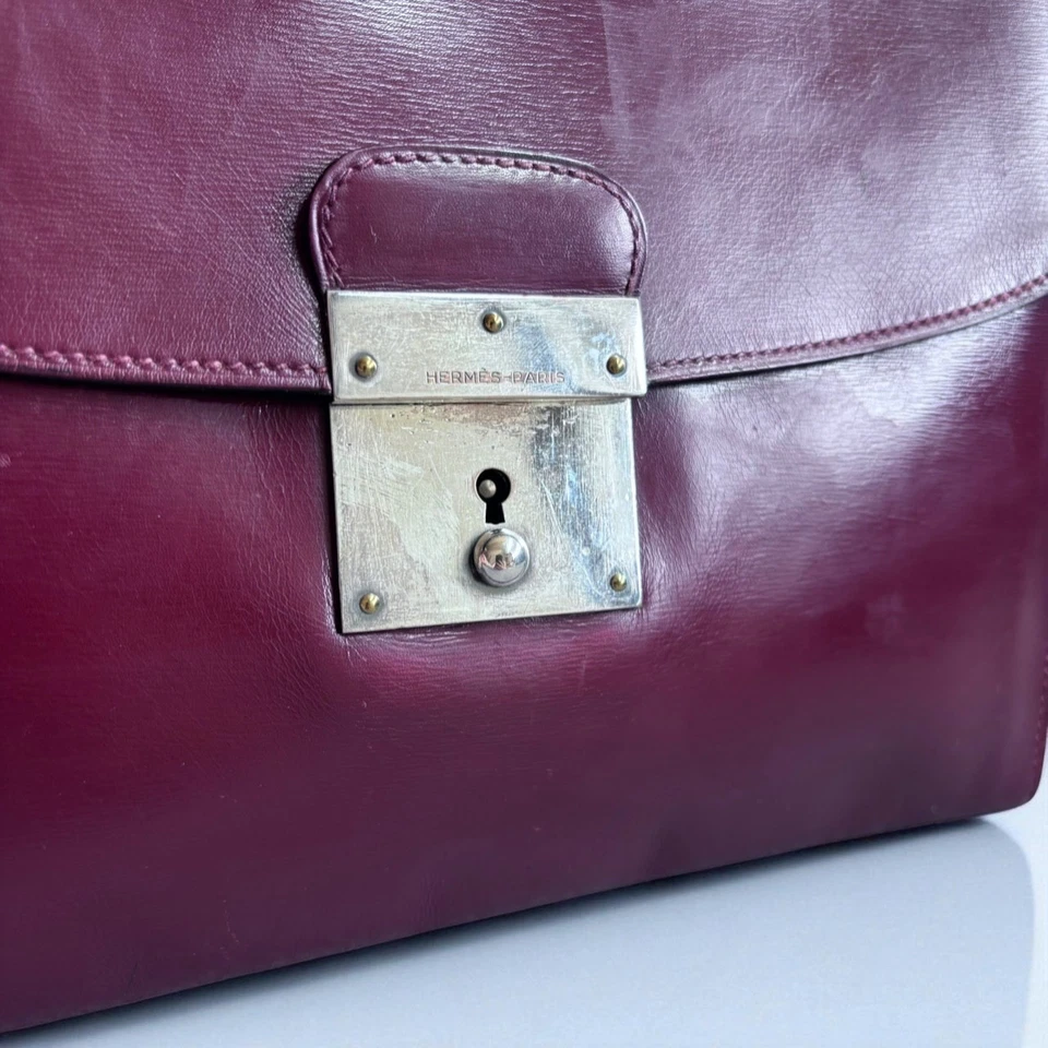 Bolso de Mano Hermès Cuero Raro Auténtico Accesorio de Diseñador Foto 4 de 4