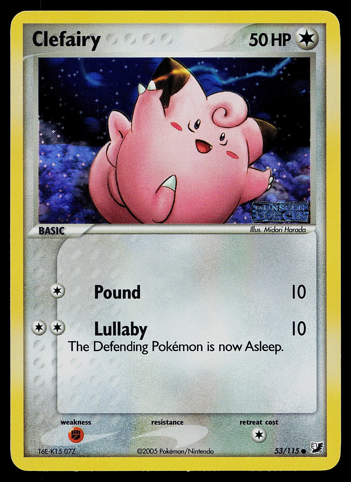 Pokemon Card - Clefairy Unseen Forces 53/115 Reverse Holo Stamped