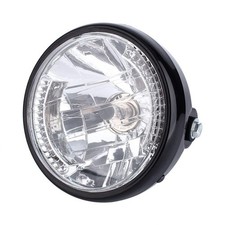 Round LED Motorcycle Headlight with Headlight Housing 7 Universal 12V H4 35W Yel