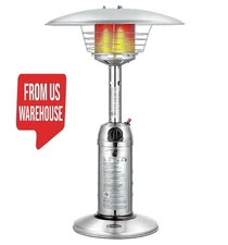 Cσstway Patio Heater 11,000BTU Portable Tabletop Stainless StandingPropaneHeater