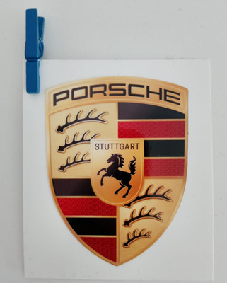 Porsche Aufkleber Wappen Original Emblem Logo Sticker Käfer Bus Felgen 79mmx67mm