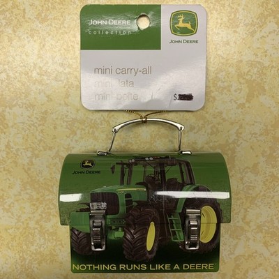 NEW John Deere Tin Miniature Lunch Box Ornament Carryall Trinket Box