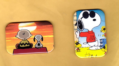 SNOOPY      2 REFRIGERATOR MAGNET  2'' X 3''  WITH ROUNDED CORNER