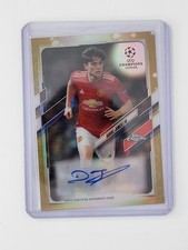 2021 Daniel James Auto Topps Chrome UEFA Champions League Gold Bubbles