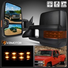 Fits 88-98 Chevy Gmc Ck 1500 2500 3500 Tahoe Power Heated Tow Mirrorsamber Led Fits 88-98 Chevy Gmc Ck 1500 2500 3500 Tahoe Power Heated Tow Mirrorsamber Led