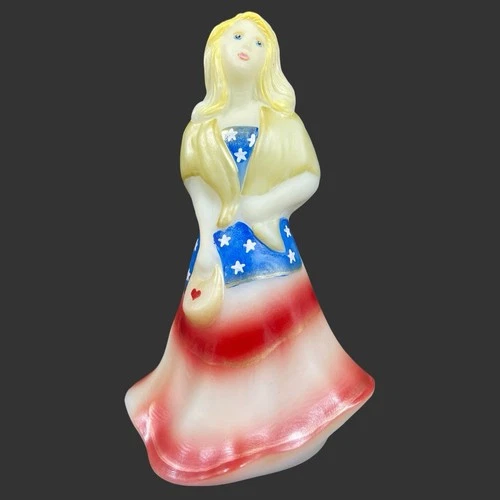 Shelly Fenton Glass 1st Edition Handpainted Patriotic Ellie Doll Figurine Signed