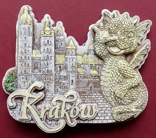 Souvenir Fridge Magnet Krakow Dragon And All The Sights Poland