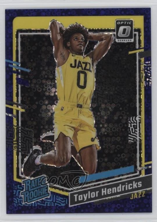 2023-24 Panini Donruss Optic Fast Break Purple Prizm 96/99 Taylor Hendricks 17wc