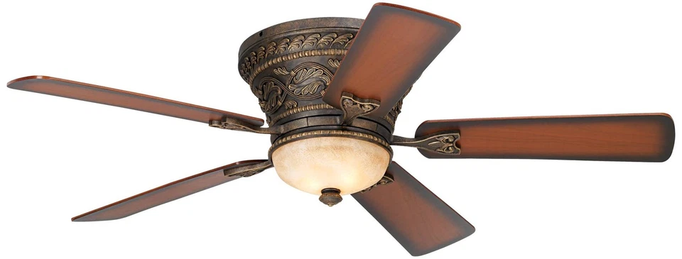 52" Ancestry Country Hugger Indoor Ceiling Fan LED Light Remote Bronze Walnut - Image 2 of 4