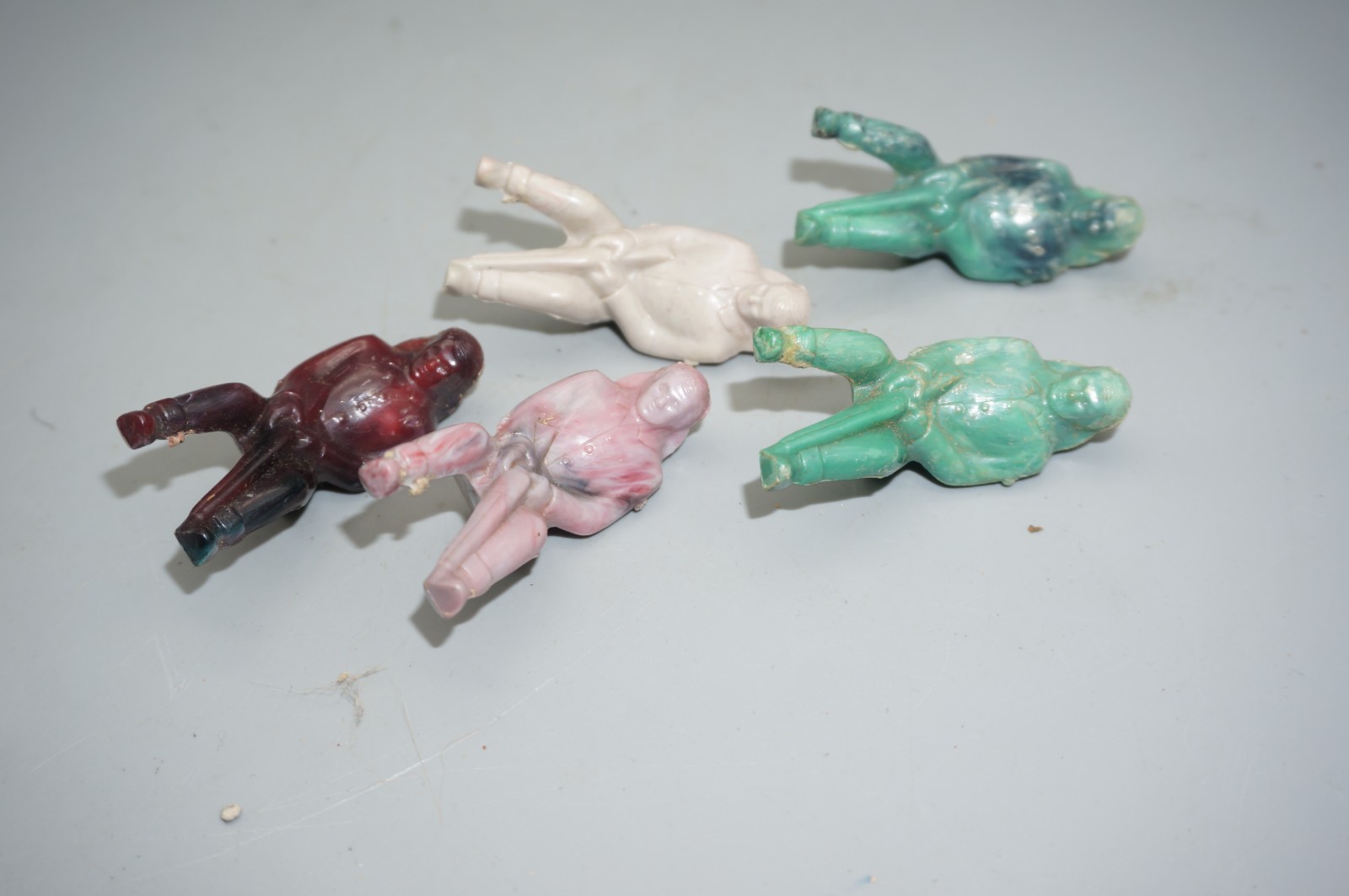 Lot of 5 REL Wagon Rider In Gray,Brown, Green  Plastic.  Riding Shotgun.   1950s