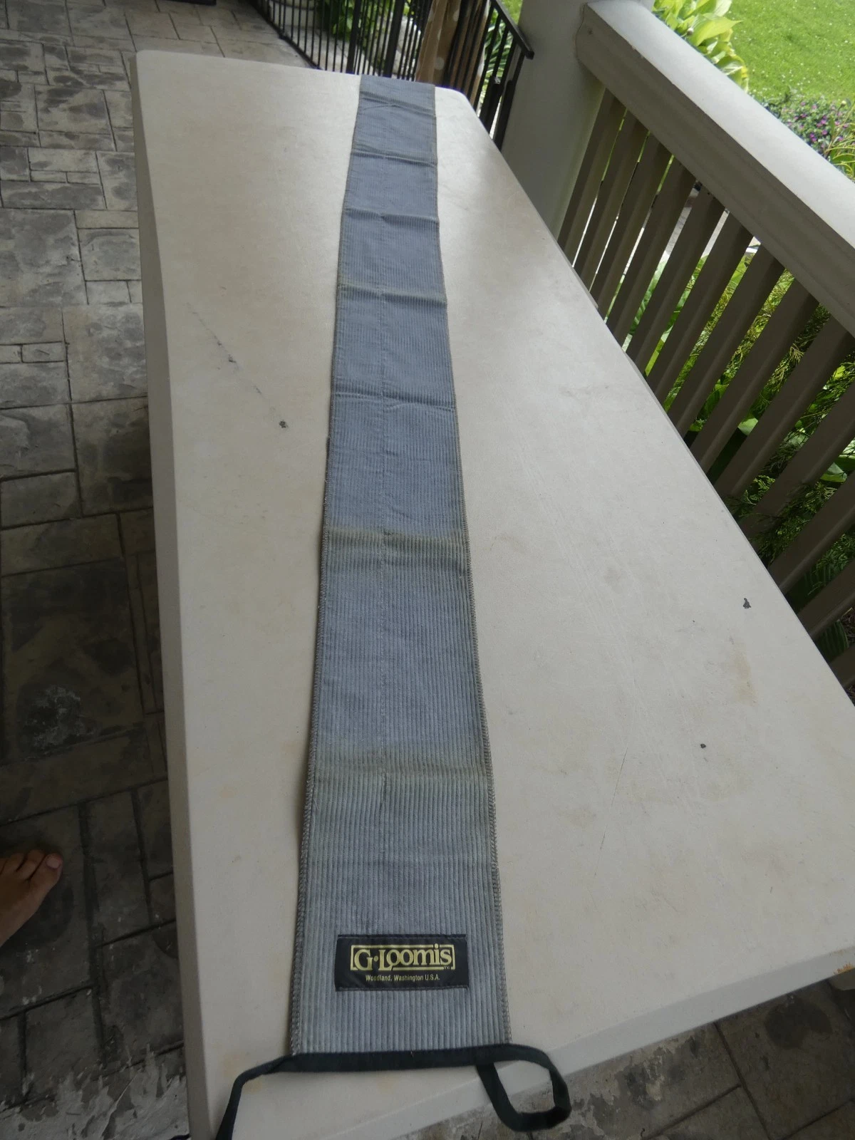 Vintage G Loomis Soft Grey Corduroy 2 Section Fishing Rod Sock Sleeve