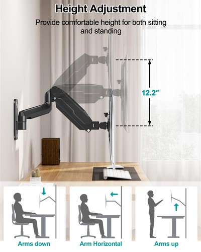 MOUNT PRO Single Monitor Wall Mount for 13 to 32 Inch Computer Screens ...
