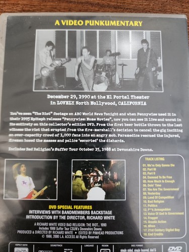 Bad Religion The Riot. Punk Rock Alternative 2000. All Region DVD Free Post - Picture 5 of 8