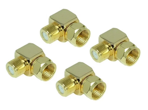 SunshineTronic 4x SAT Angle Adapter Full Metal F Plug to F Jack