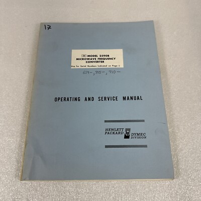 HP 2590B Microwave Frequency Converter Handbook Rev 3/67