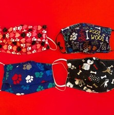 BEST SELLER REUSABLE FACE MASK, DOG PRINT FACE MASK, ADULT, 100 COTTON, USA